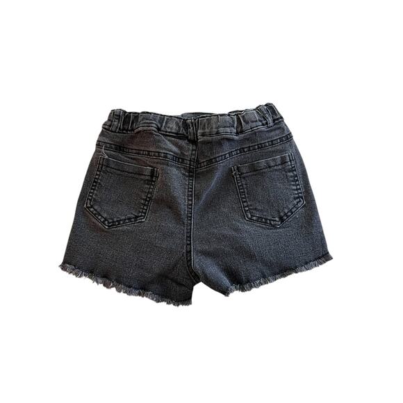 Denim Jean Shorts Size 3XL Fits like 8 Girls 10 Black Acid Wash Color Distressed - Picture 2 of 3